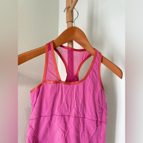 ALO Yoga Pink and Orange Asymmetrical Racerback Sport Tank Top Women’s Size S - Picture 3 of 7